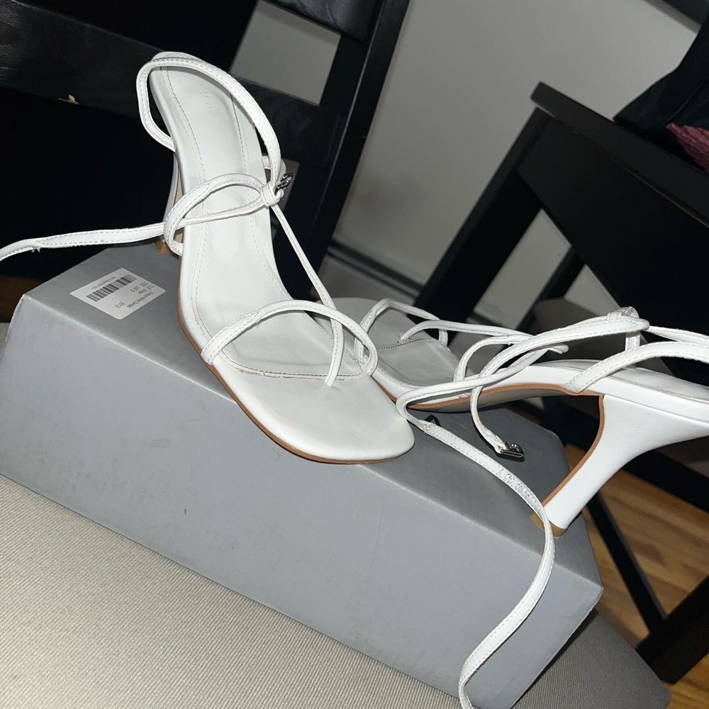 Elegant White Strappy Heels